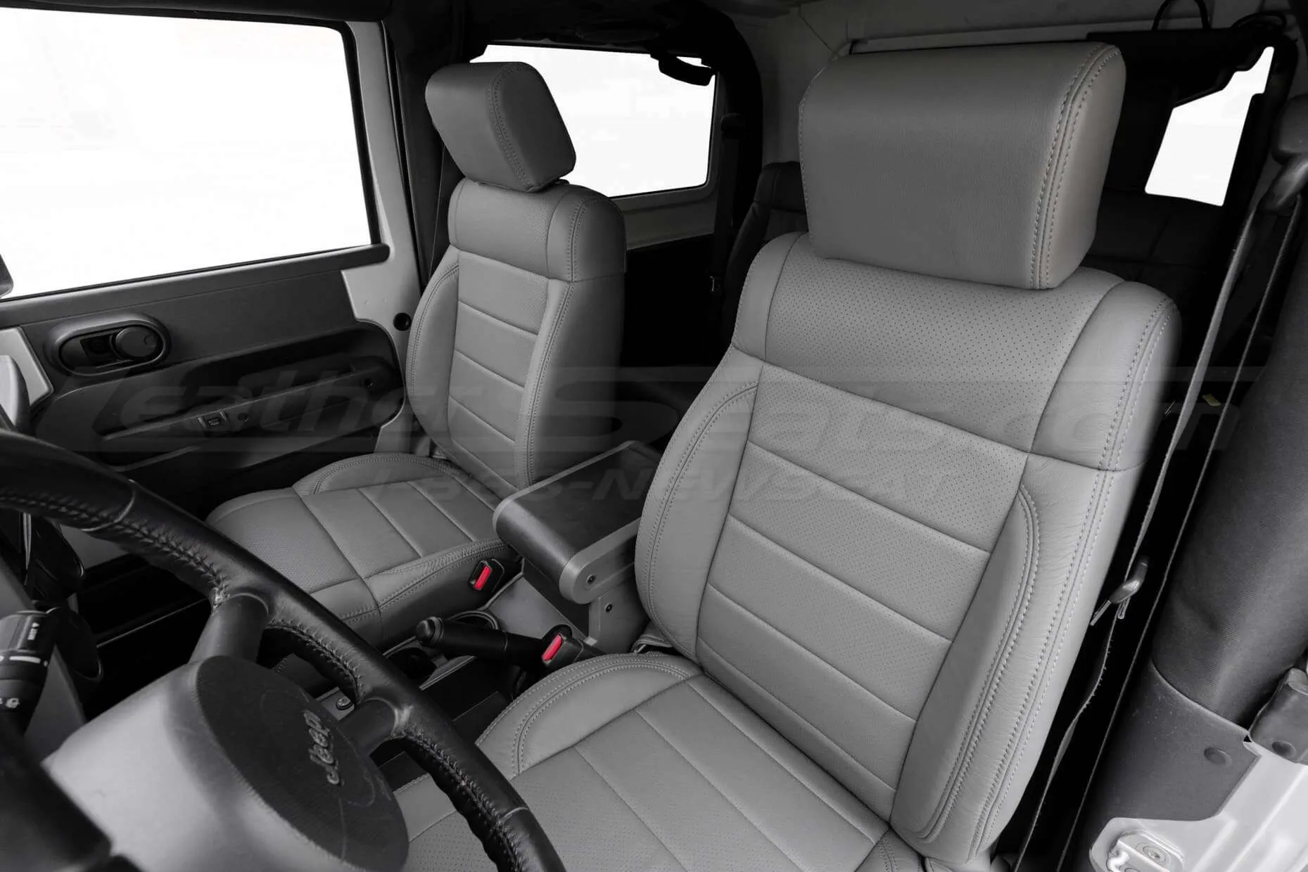 Front mid range section with perforation of leather seat