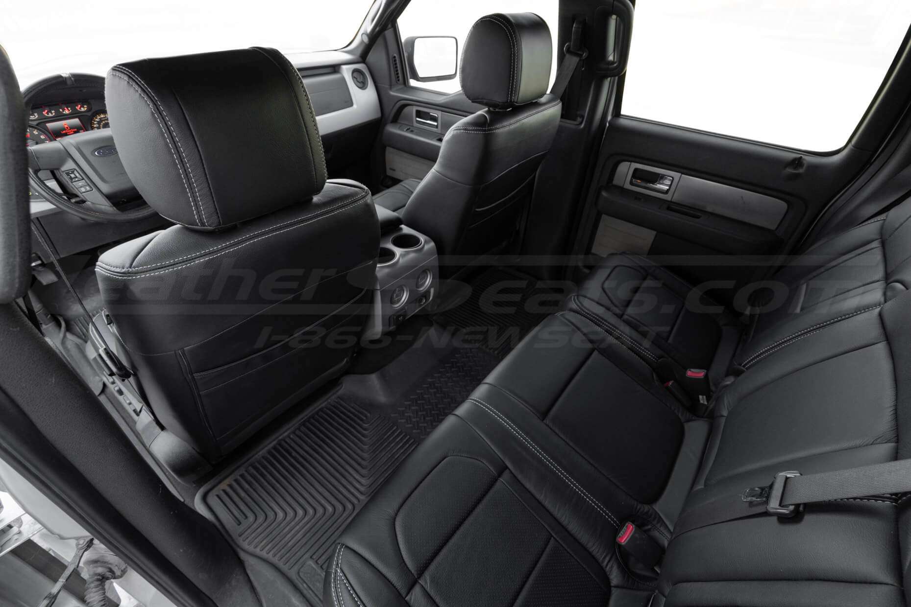 Back view of front leather seats