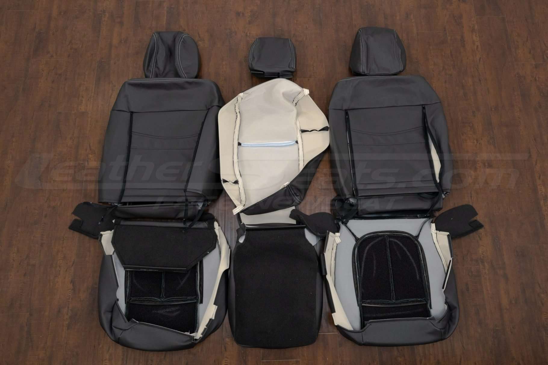 Back view of front seat upholstery