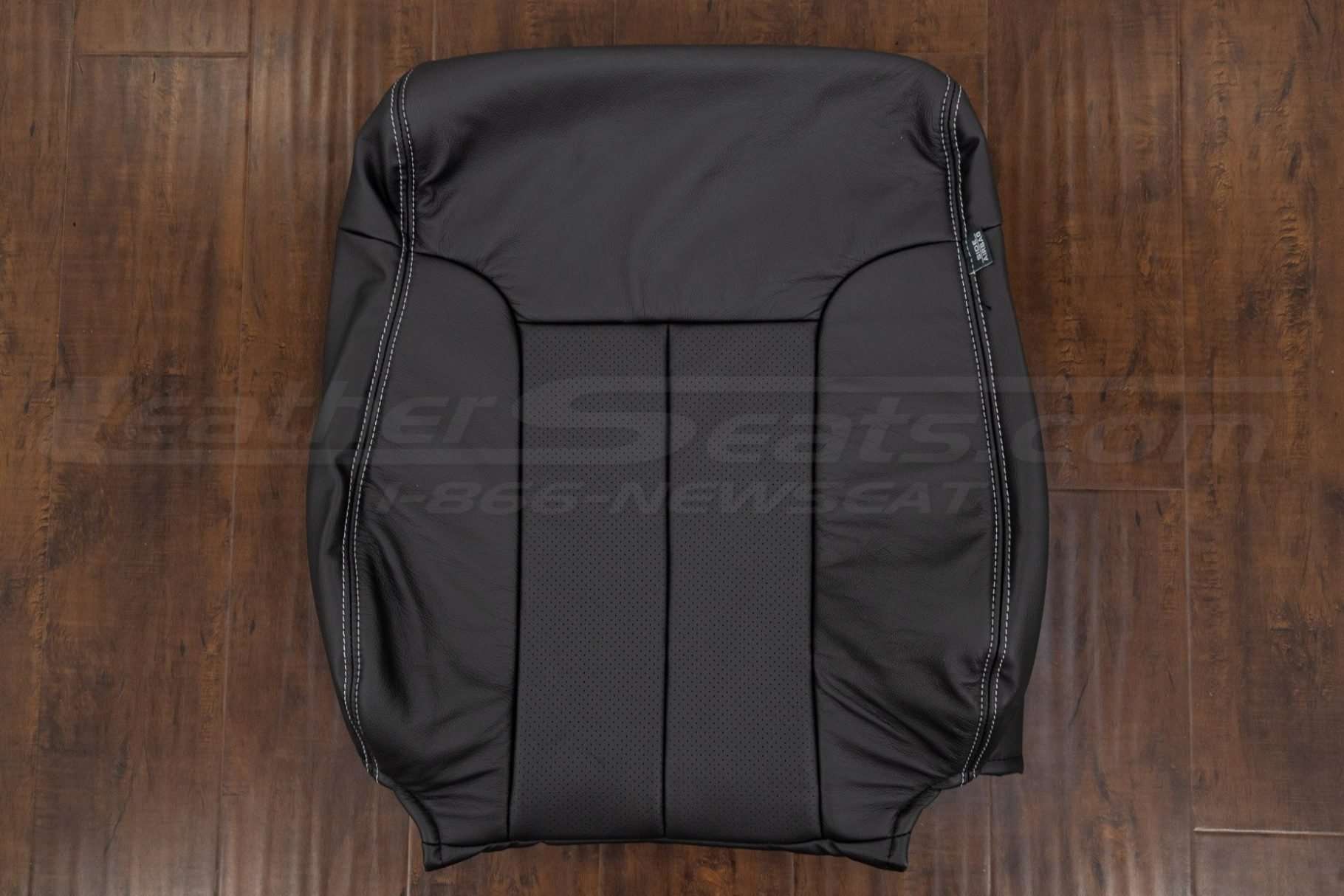 Leather backrest upholstery in Dark Graphite with Perforated Combo section