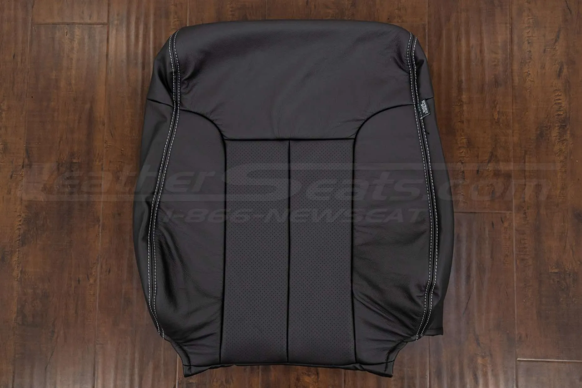 Leather backrest upholstery in Dark Graphite with Perforated Combo section