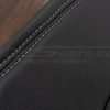 Contrasting Dove Grey double-stitching on Dark Graphite leather