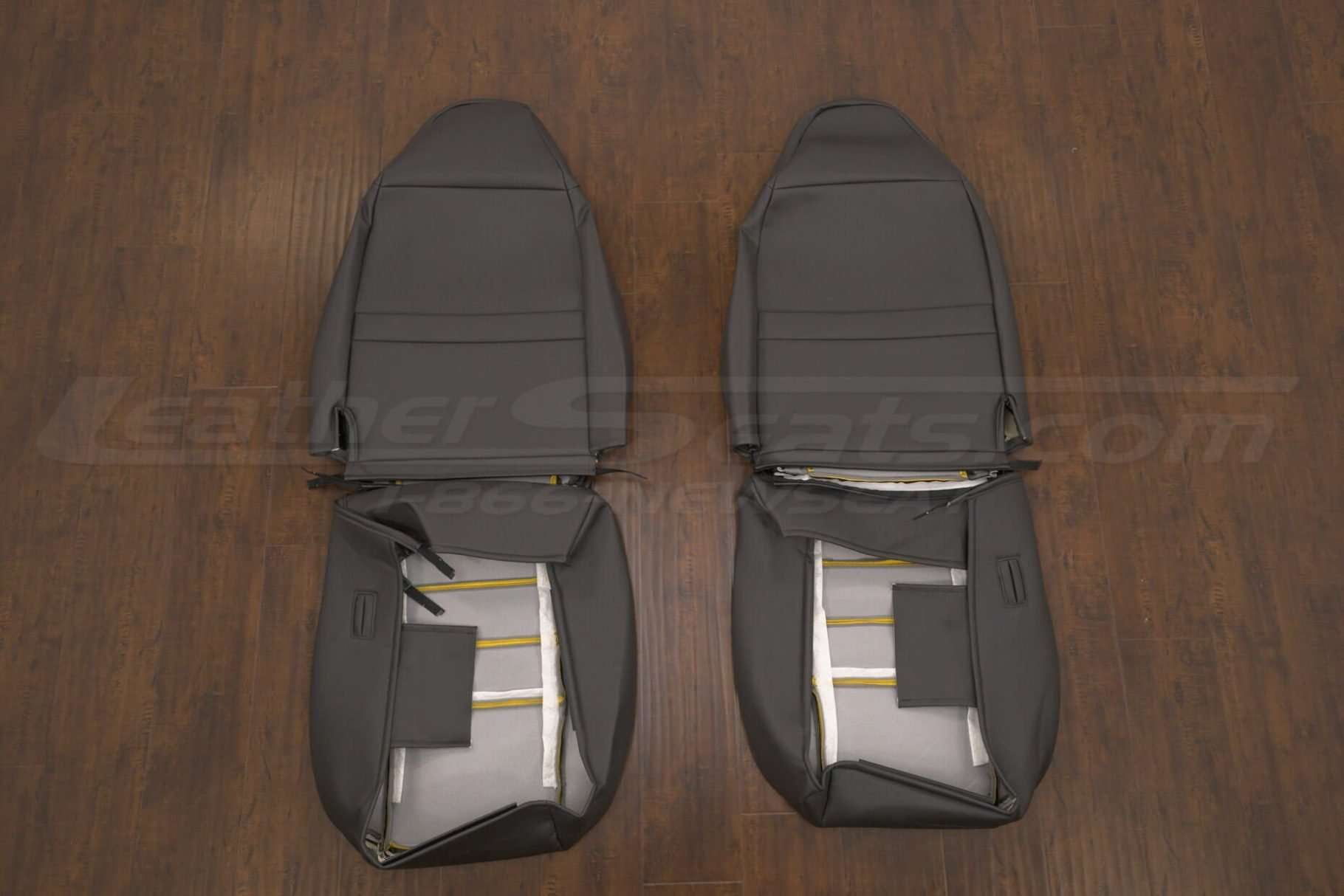 Back view of front seat upholstery