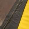 Contrasting Velocity Yellow stitching on Dark Graphite leather