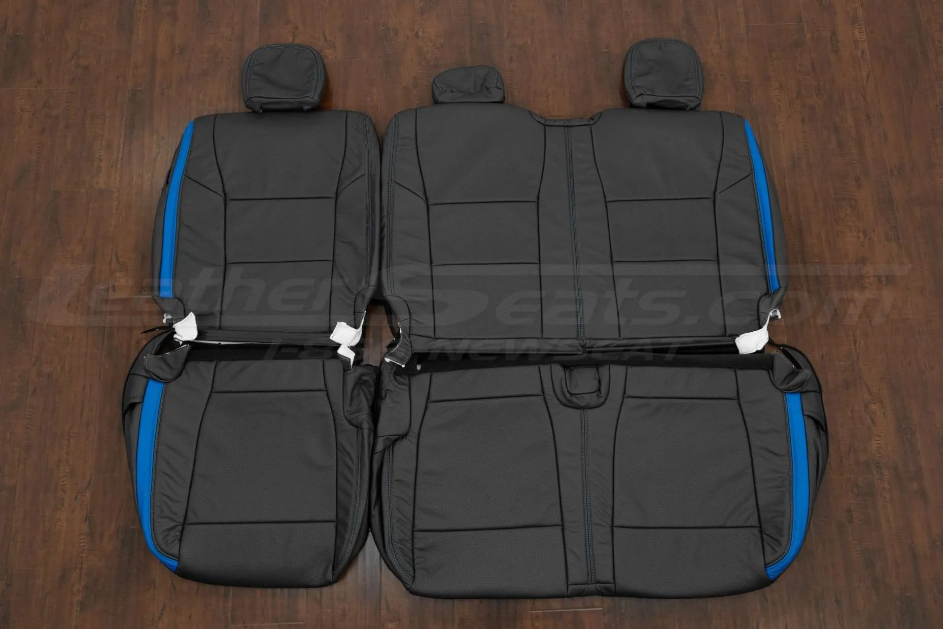2019-2022 Ford SuperDuty Leather Interior Kit. - Dark Graphite/Cobalt - Rear seat upholstery