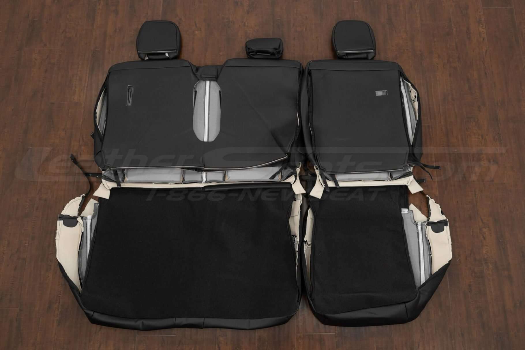 Back view of rear seat upholstery