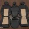 Ford F-250 / F-350 / F-450 Leather Upholstery Kit - Black/Bisque - Front seat upholstery 40/20/40 configuration