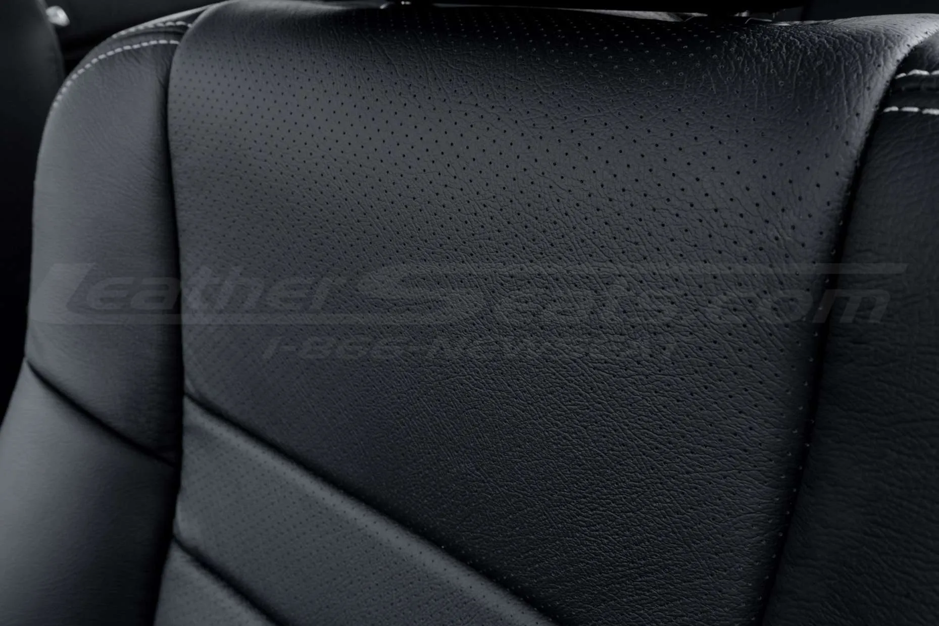 Perforated Body section close-up of installed leather interior