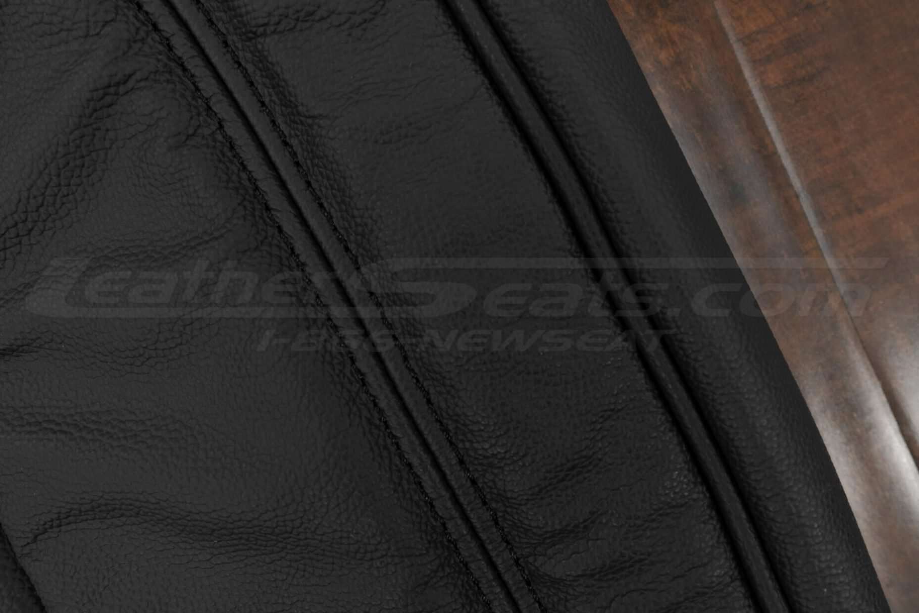 Black Piping on Black leather