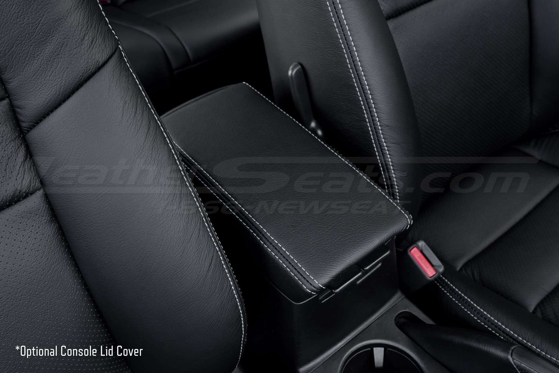 Front passenger view of Honda accord with leather console lid