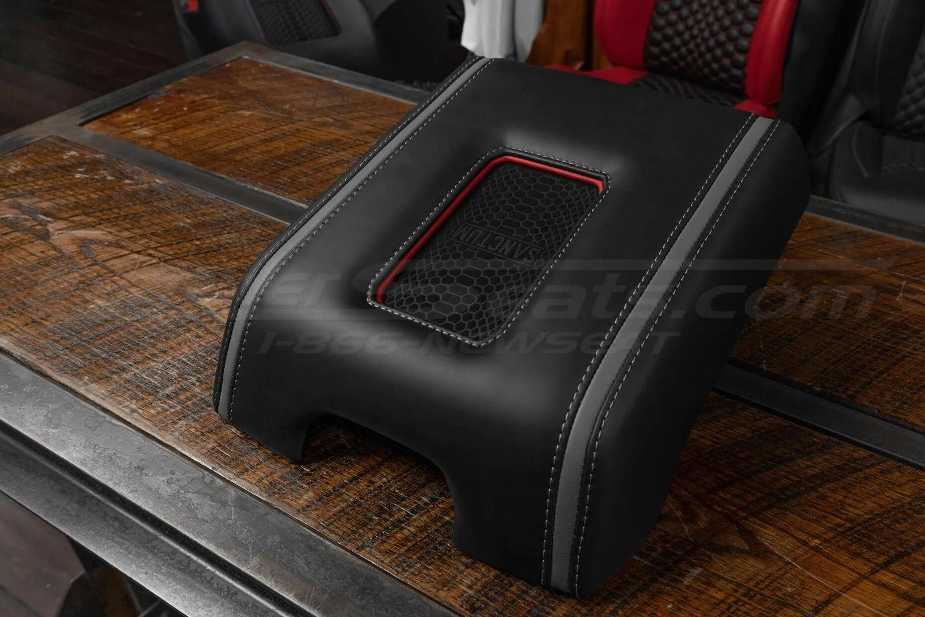 Side view of Platinum inspired phone charging center console