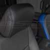Dark Graphite leather headrest close-up