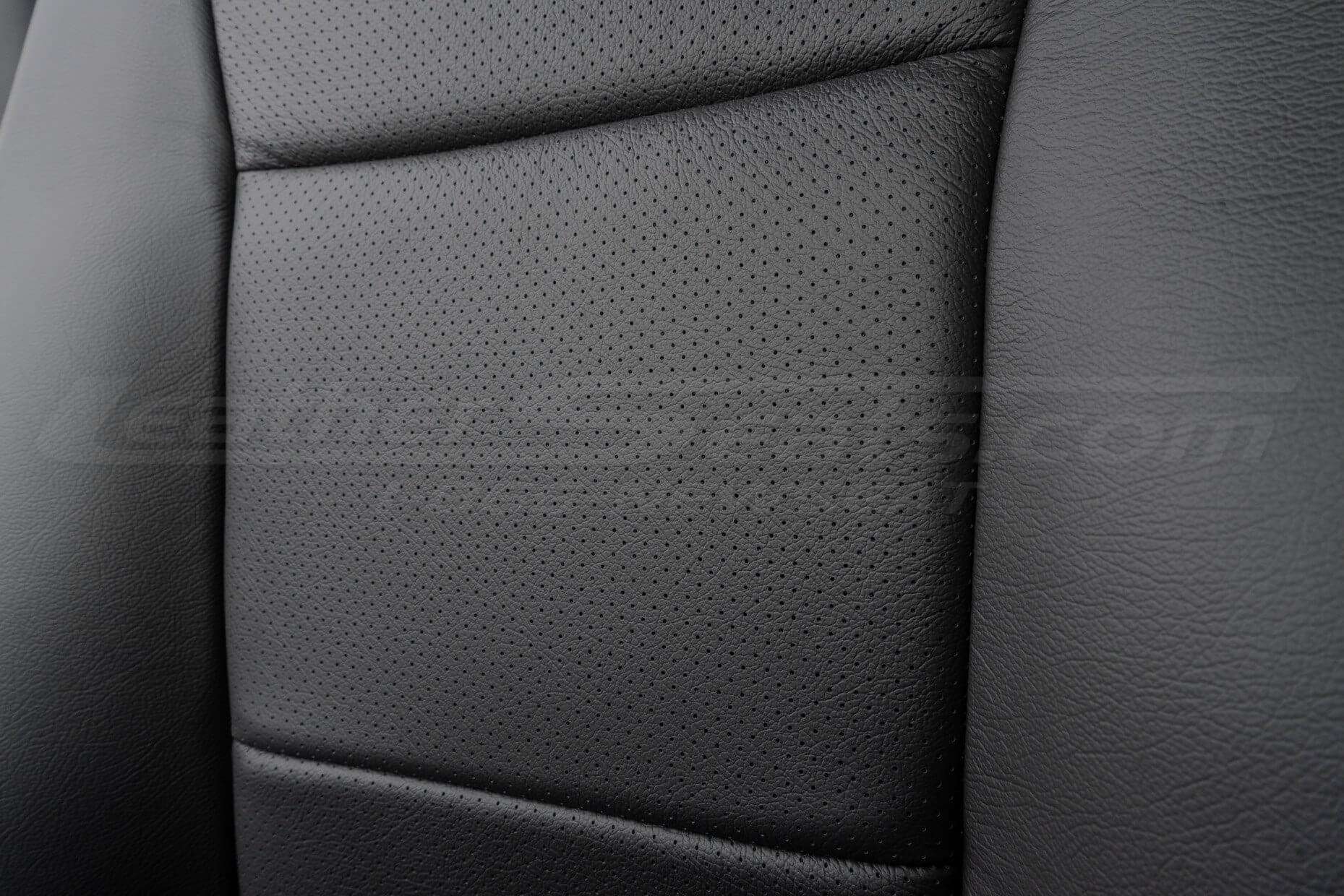 Body Perforation close-up on installed leather backrest