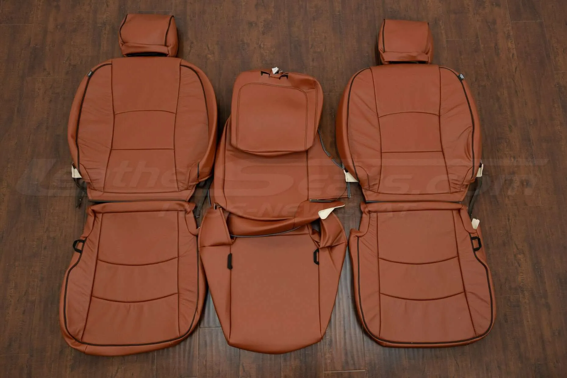 2015 Dodge Ram Crew Cab Leather Seat Upholstery Kit - Mitt Brown - Front seat upholstery in 40/20/40 seat configuration