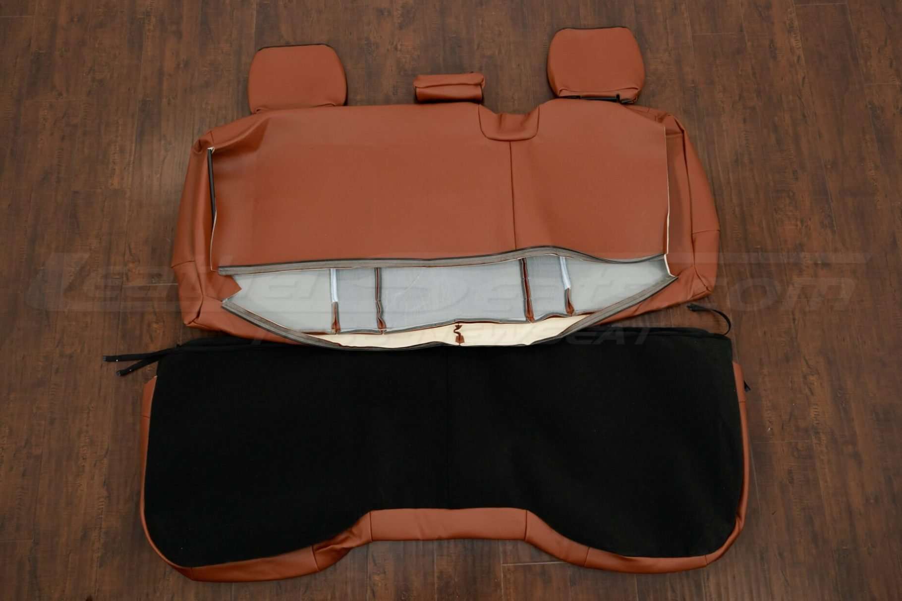 Back view of rear seat upholstery