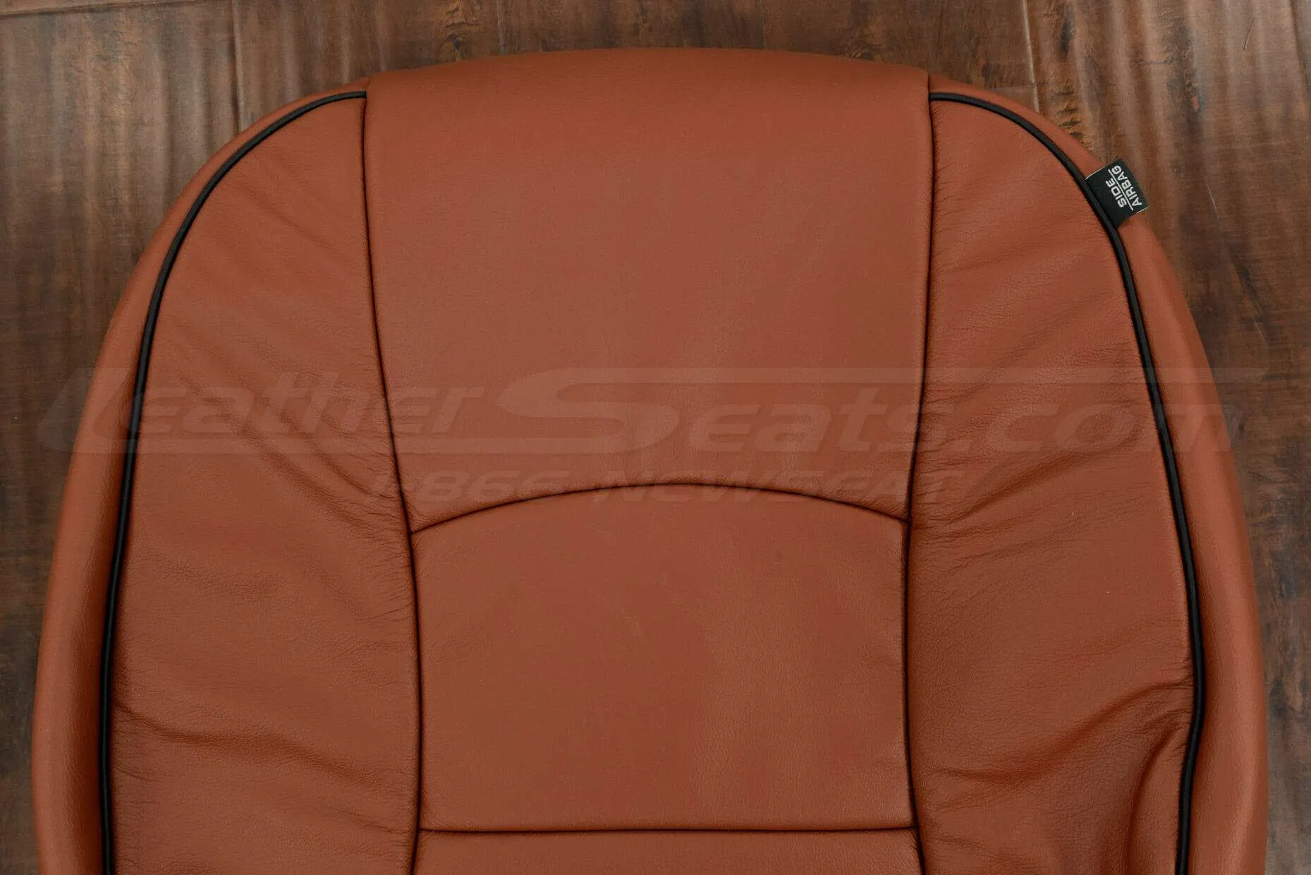 Upper section of Mitt Brown leather backrest upholstery