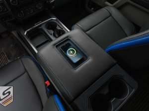 Wireless Phone Charging Console charging an iPhone