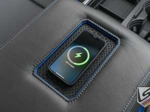 Close up of iPhone mini on Sanctum Charging Console