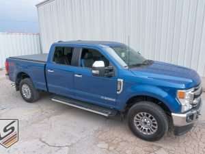 Blue Ford F-250 Crew Cab Exterior with LeatherSeats.com custom upholstery