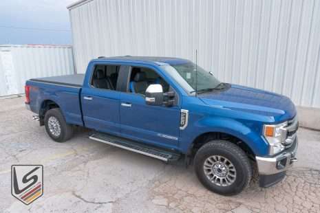 Blue Ford F-250 Crew Cab Exterior with LeatherSeats.com custom upholstery