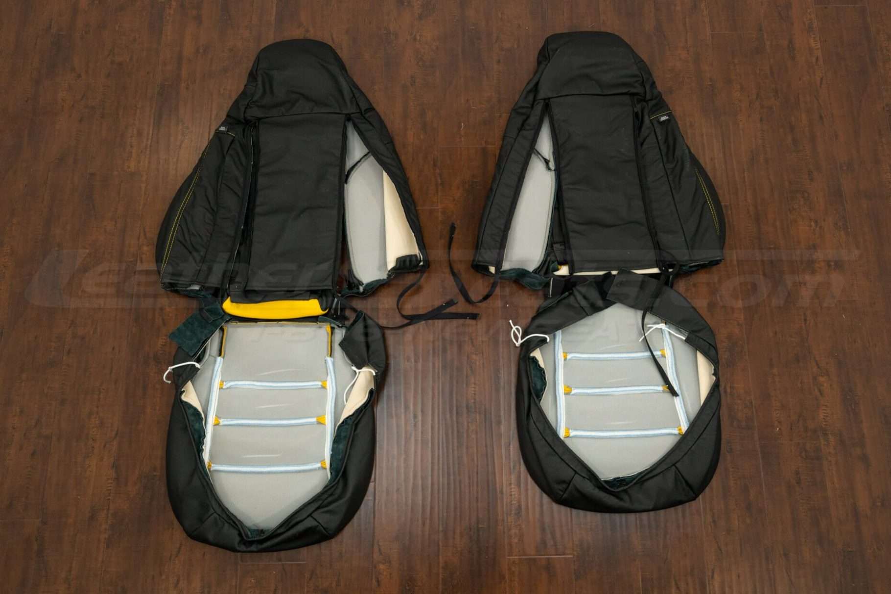 Back view of front seat upholstery