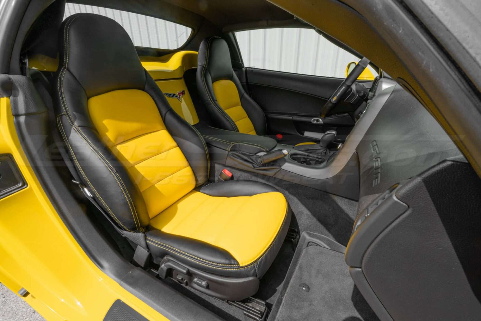 2007 Chevy Corvette with matching Black & Velocity Yellow leather seats