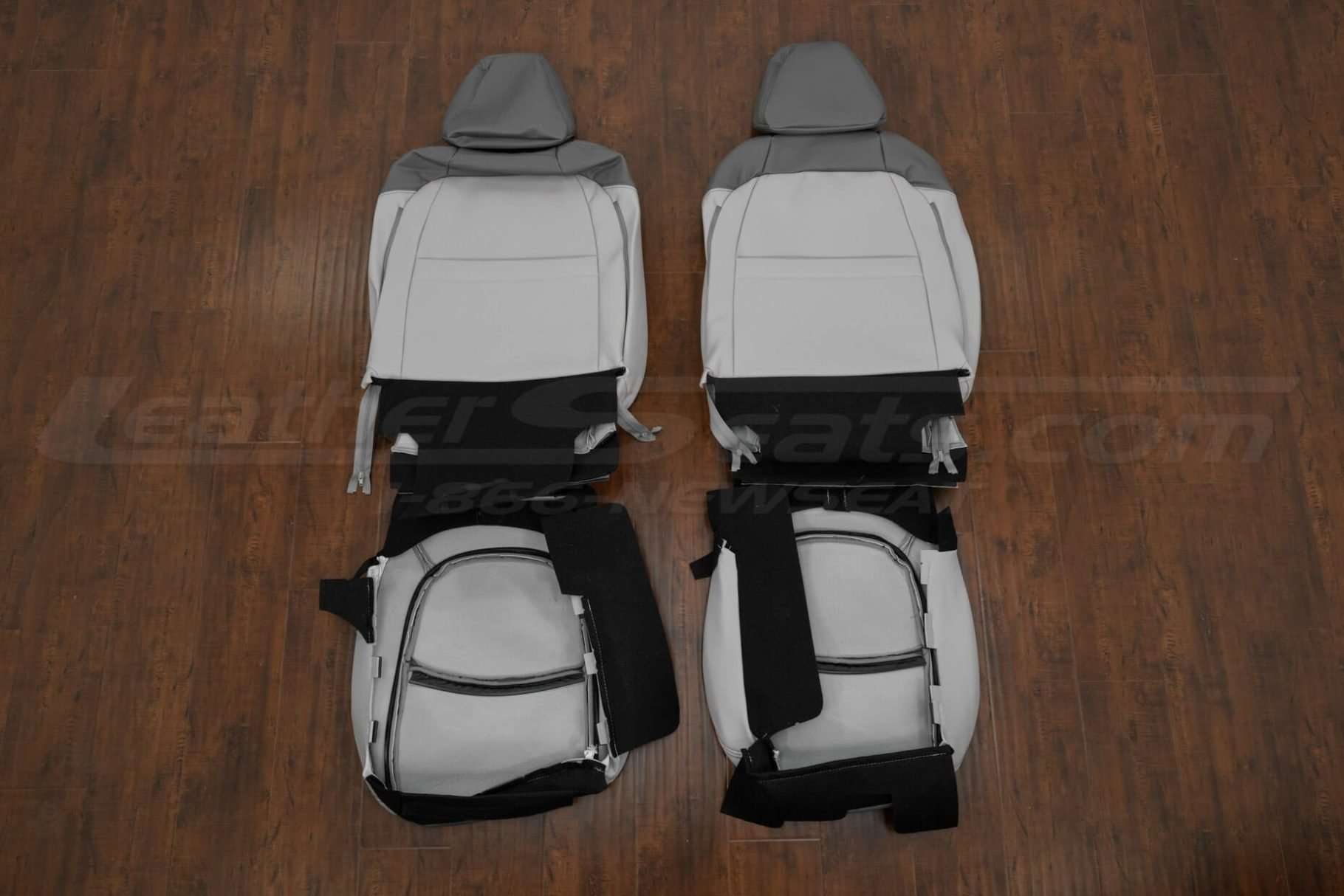 Front seat upholstery flipped