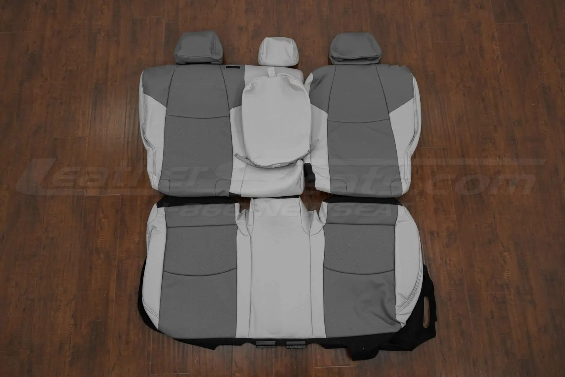 2019-2023 Toyota RAV4 Leather Seat Kit - Dove Grey / Light Grey - Rear seat upholstery w/ Armrest