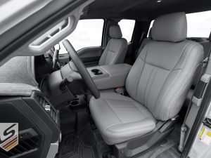 Ford F-150 with LeatherSeats.com Light Grey upholstery kit - installed