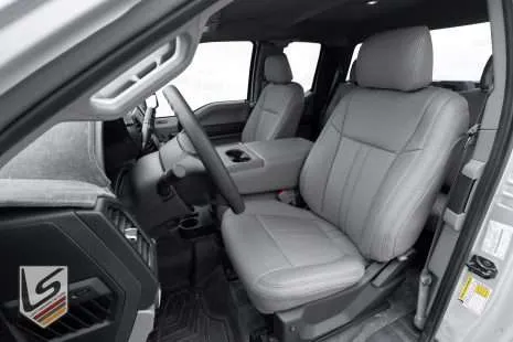 Ford F-150 with LeatherSeats.com Light Grey upholstery kit - installed
