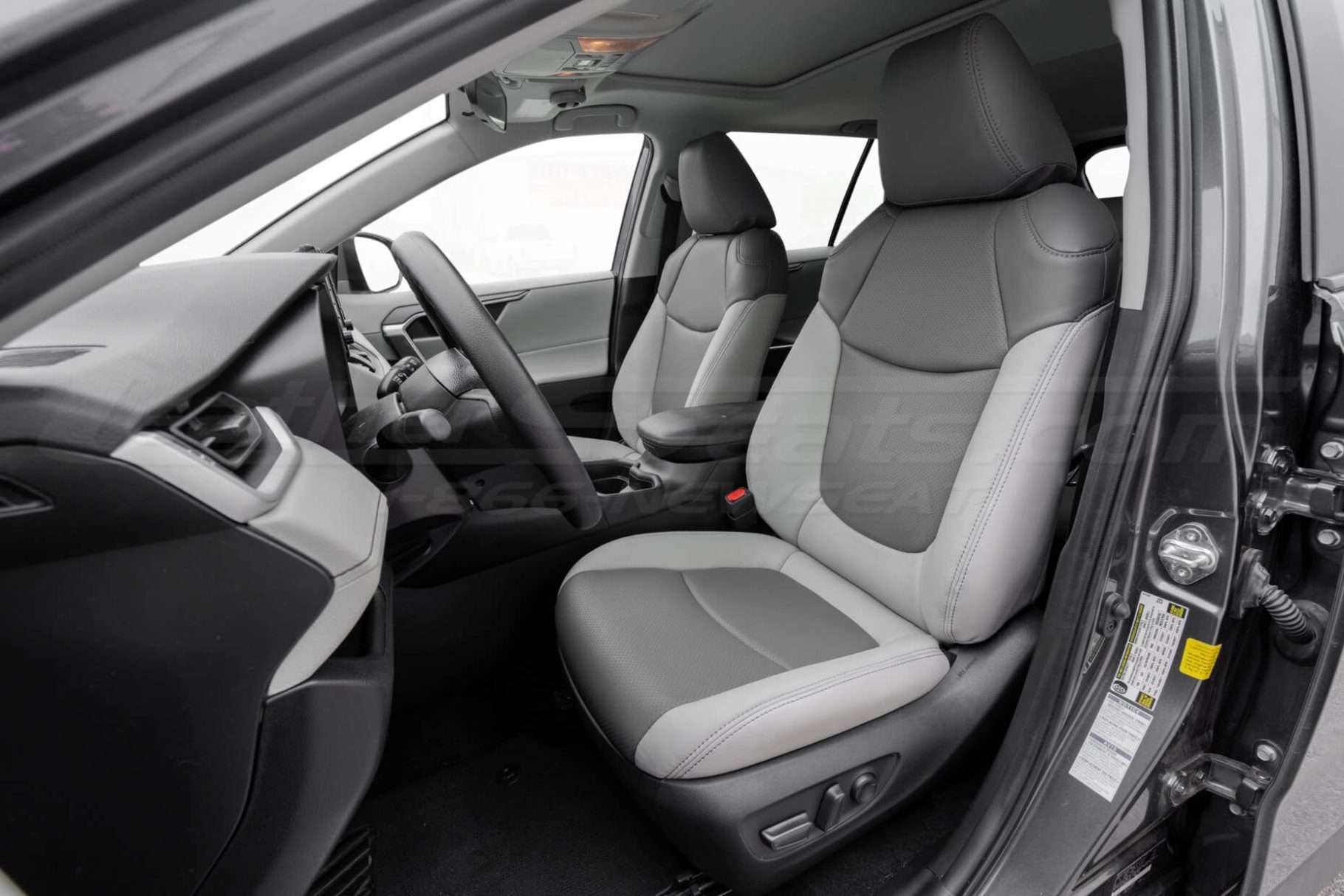 Dove Grey leather seat with Light Grey Combo sections - front driver seat