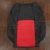 Black & Bright Red Leather Backrest upholstery with Bright red double-stitching