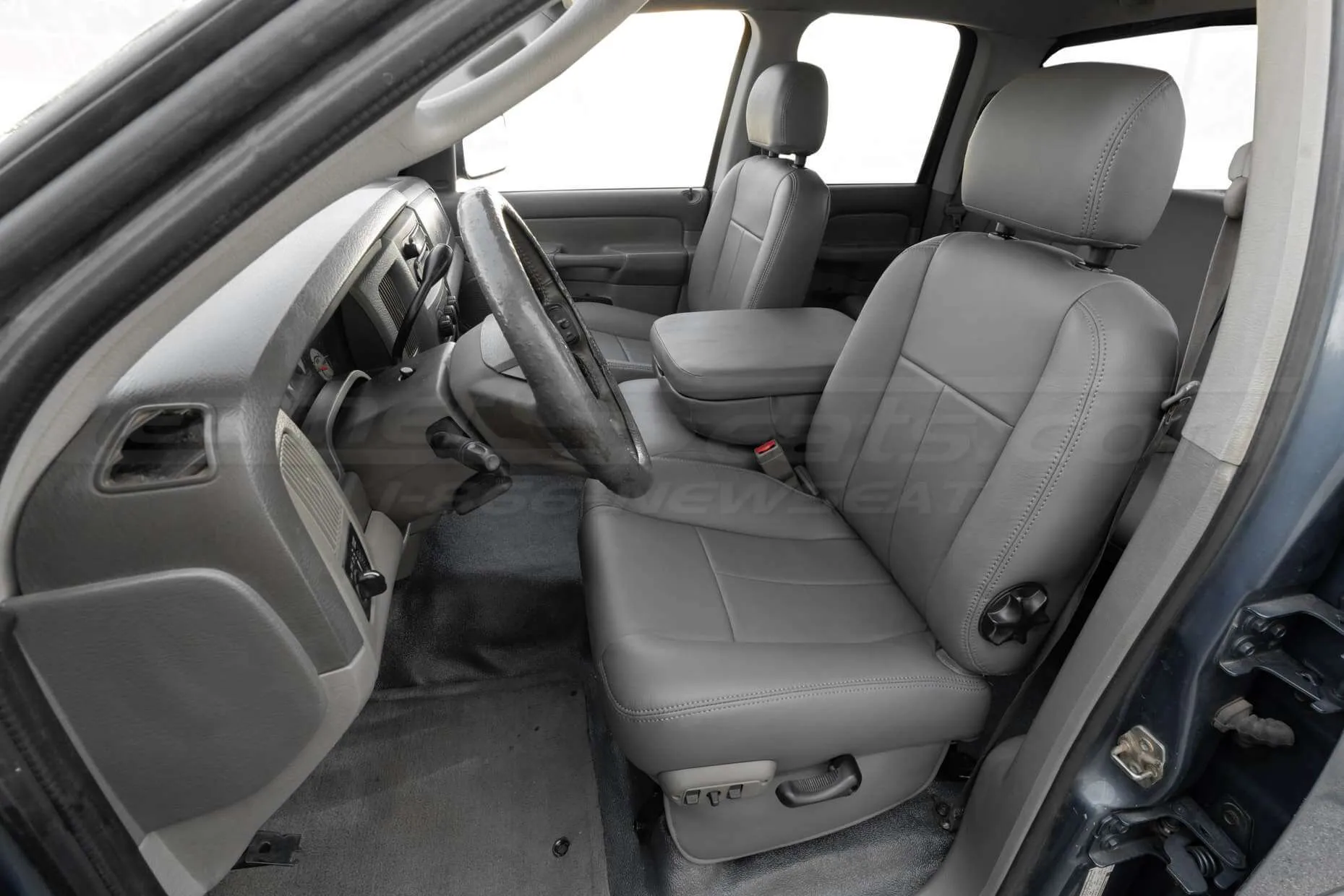 02-05 Dodge Ram Quad Cab with Light Grey LeatherSeats.com installed interior