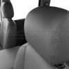 Installed Leather Headrest in Light Grey close-up