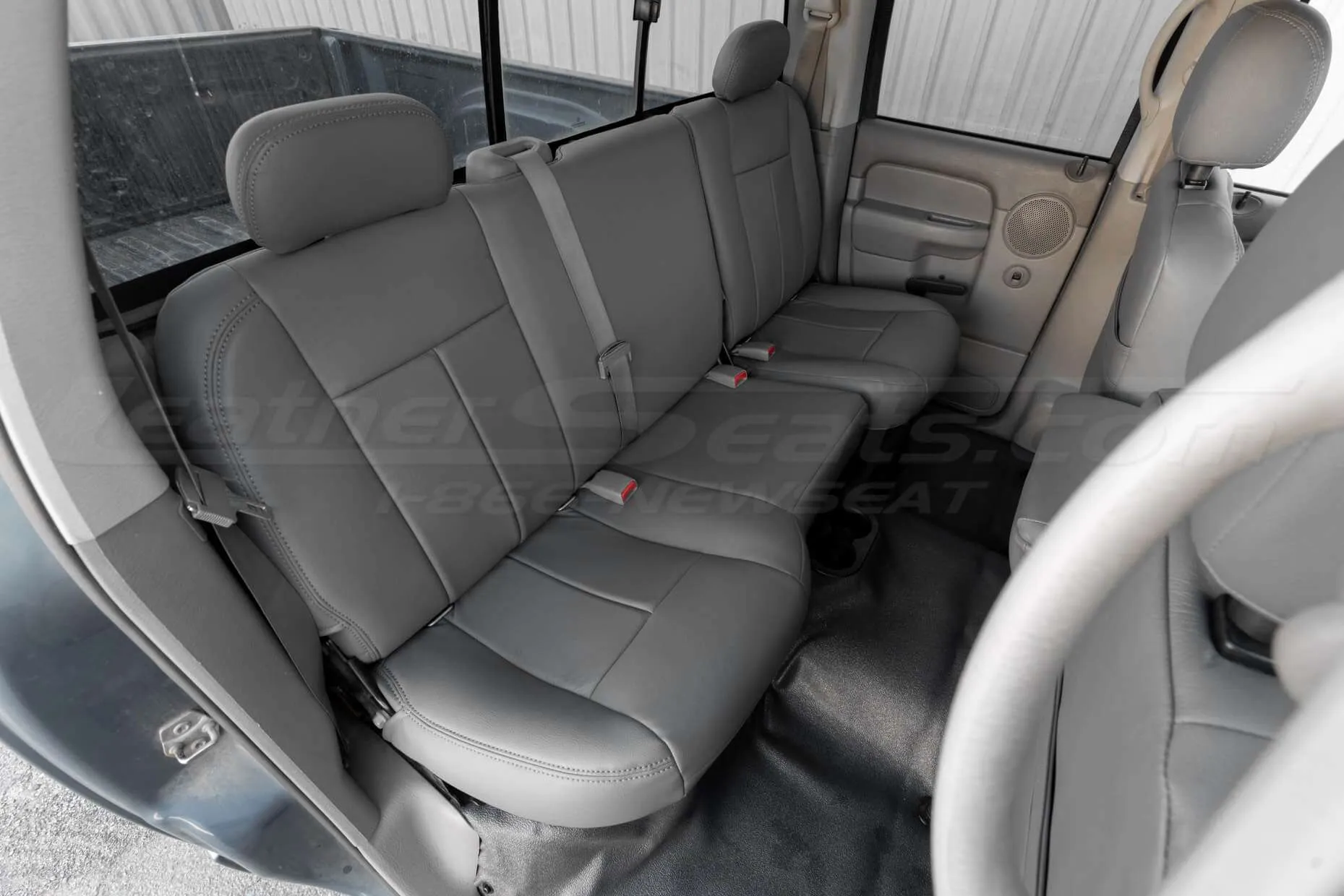 2003-2005 Dodge Ram Quad Cab 2500 Install Rear Seats from passenger side- Light Grey