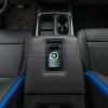 Top-down view of Wireless Phone Charging Console for Ford Trucks with phone being charged