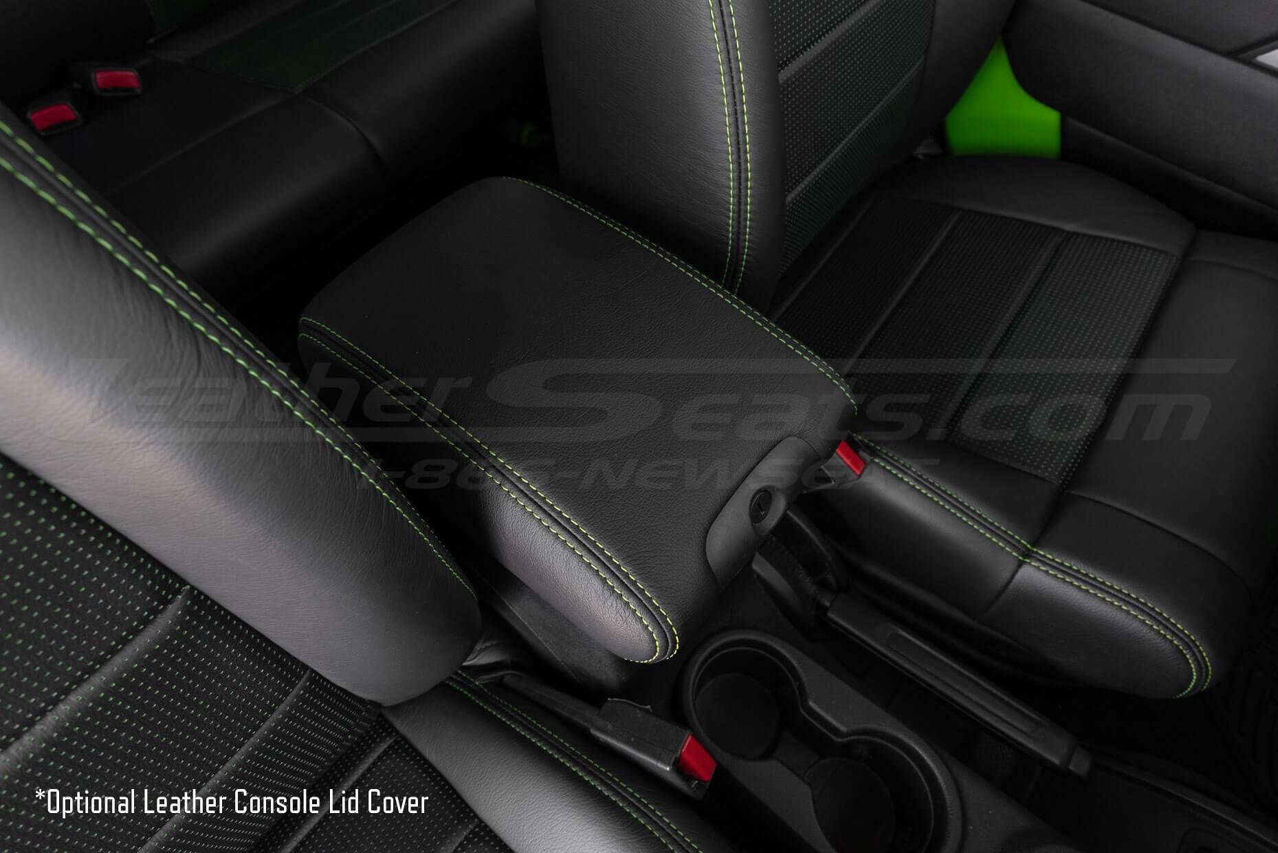 Leather Console Lid Cover with contrasting stitching for Jeep Wrangler JK