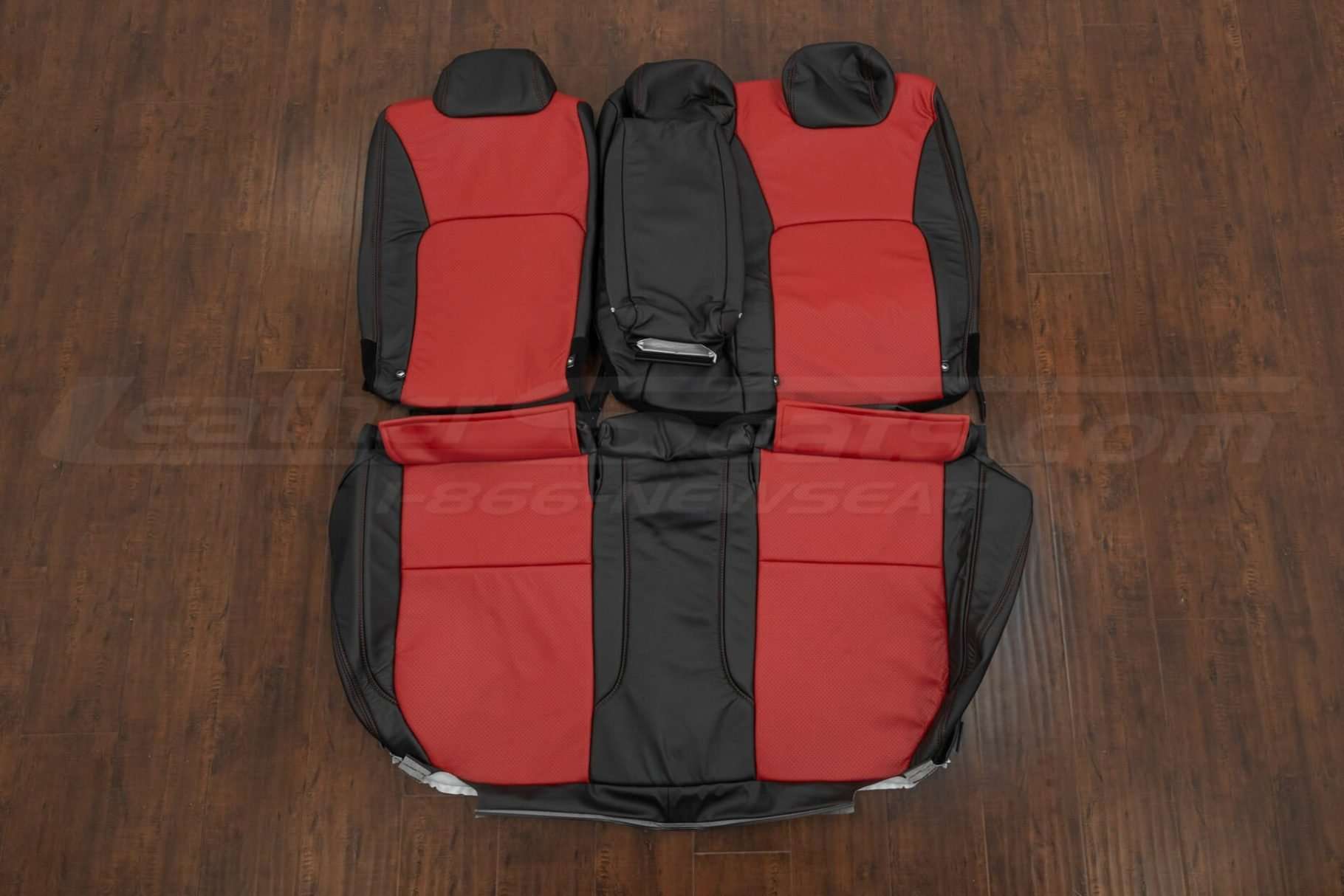 2022-2023 Honda Civic Si Sedan Leather Seat Kit - Ecstasy Black/Ecstasy Red - Rear seats w/ Armrest