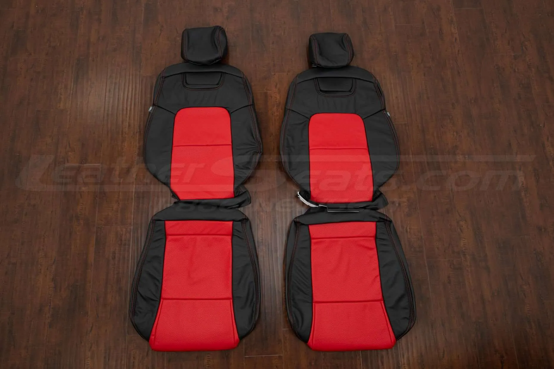 2009 Pontiac G8 GT Leather Seat Upholstery Kit - Black/Bright Red - Front seat upholstery