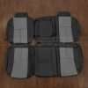 2009 GMC Sierra Crew Cab Leather Seat Upholstery - Black/Light Grey - Rear seat upholstery