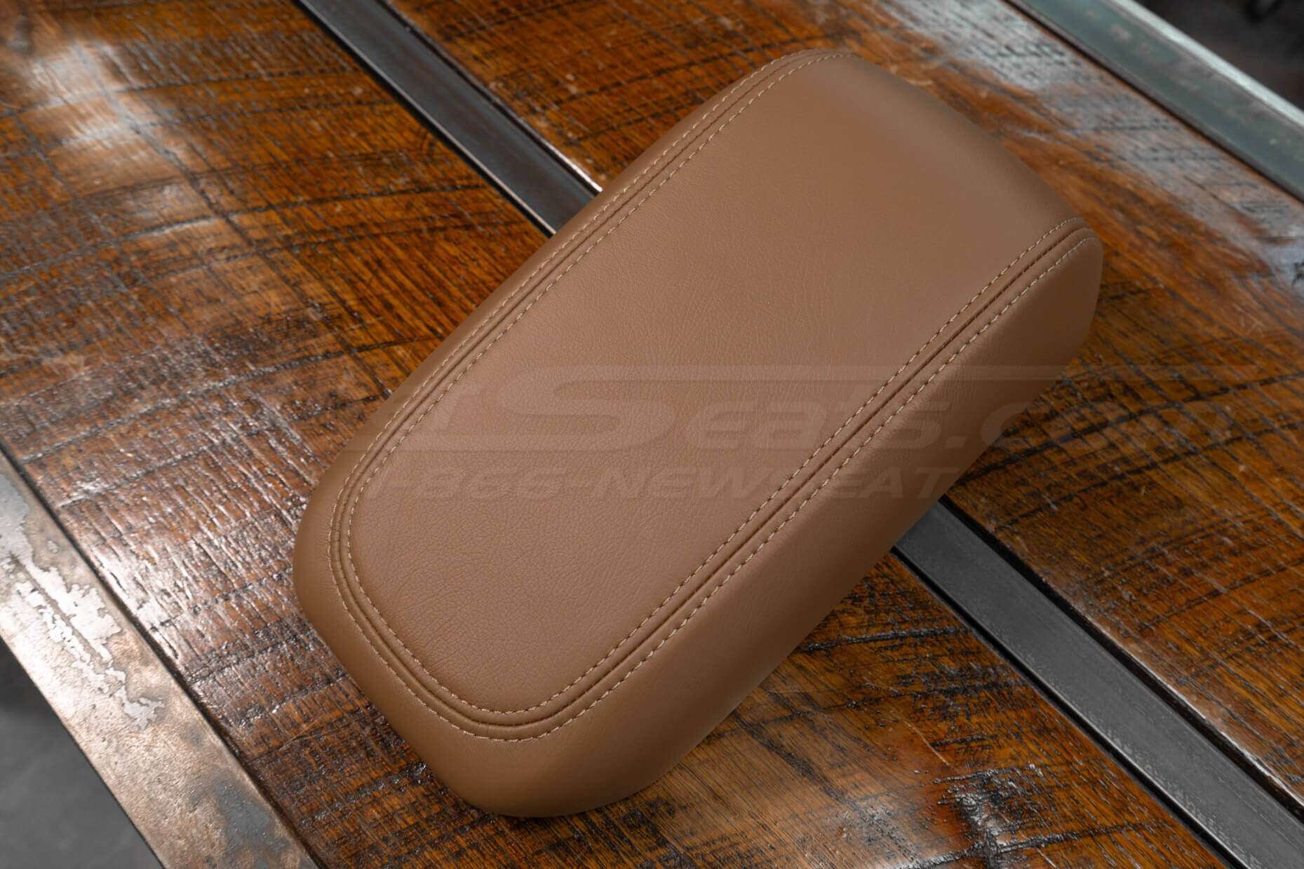 Top-down side view of 2022 Ford Maverick Leather Console Lid Cover