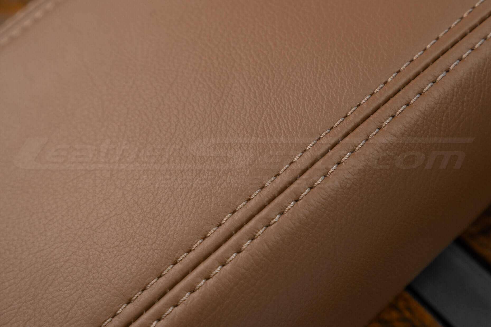 Matching Cocoa double-stitching close-up