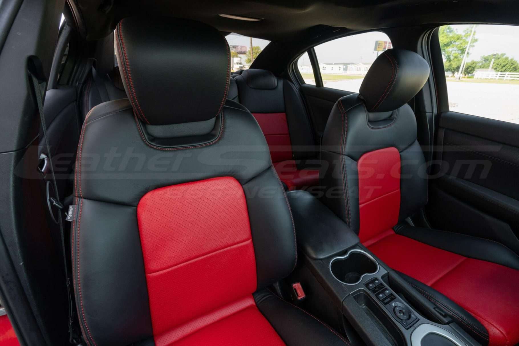 Backrest and headrest medium shot of front passenger and driver seat