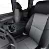 Front Driver Backrest & Headrest section of Black and Light Grey leather seats