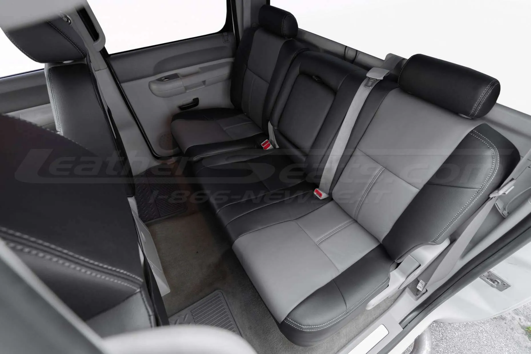 Black and Light Grey installed rear seats for GMC SIerra