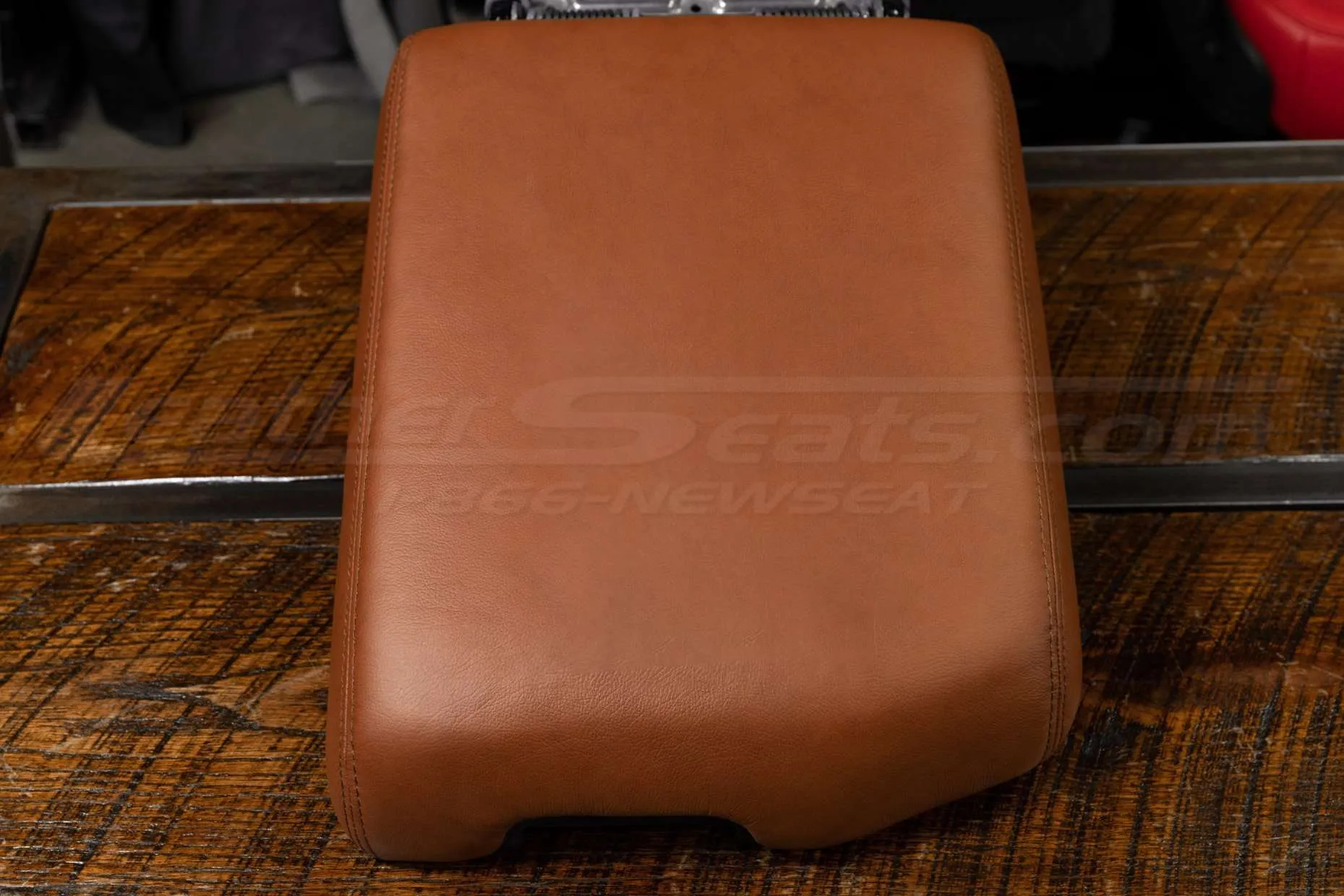Chocolate Leather console lid cover for Toyota Tundra
