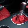 Ford Mustang Manual Leather Shift Boot in Bright red leather with contrasting Black stitching