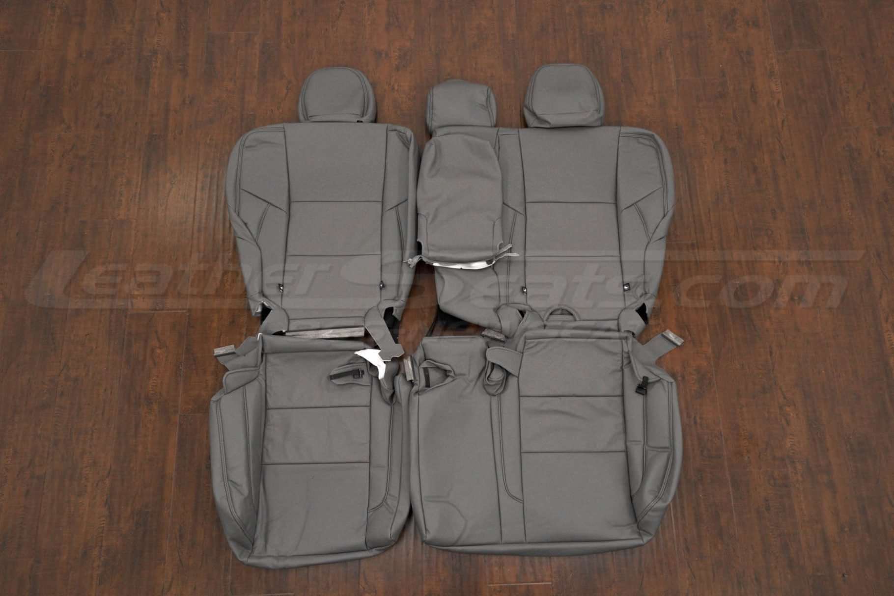 Toyota RAV4 Light Grey leather sat upholstery with contrasting Black double-stitching - Rear seat upholstery with armrest