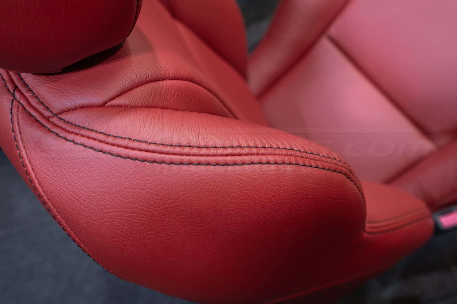 Alternate view of contrasting double-stitching