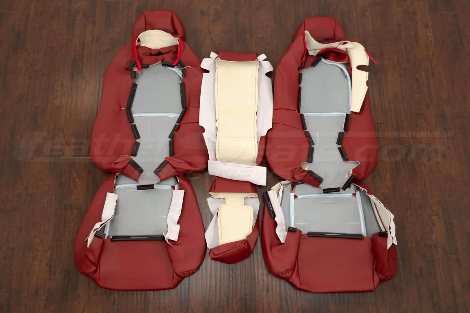 Back view of rear seat upholstery